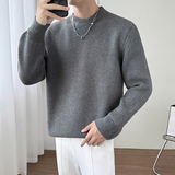 模特图~2025秋冬重磅粗针套头圆领针织毛衣外套T2557/P60，男装针织衫/毛衣，电商B331