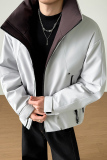 模特图~新标90白鸭绒冬季冲锋衣立领拼色羽绒服E100/P268，男装夹克，电商B331