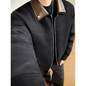 模特图~广检新标90白鸭绒冬季双层领拼色休闲羽绒服E070/P188,红砖色t恤搭配图片图片