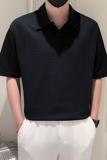 小伙风~2023夏季新款华夫格衬衫领T恤衫V5003/P50，男装T恤，电商B331