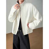 模特图~春季千鸟格拼色立领夹克外套YJ6019/P98，男装夹克，电商B331