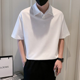小伙风~2023夏季新款华夫格衬衫领T恤衫V5003/P50，男装T恤，电商B331