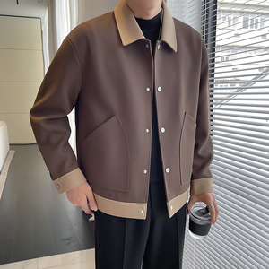 模特图~抖音秋季拼色夹克外套M~5XL K505/P95图片