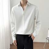 模特图~秋季V领加厚暗扣设计长袖衬衫CS2203/P50，男装衬衫，电商B331