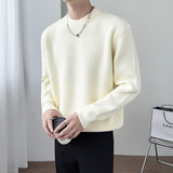 模特图~2025秋冬重磅粗针套头圆领针织毛衣外套T2557/P60，男装针织衫/毛衣，电商B331