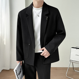 模特图~春季重磅一粒扣设计休闲西装外套K8815/P98，男装西服套装，电商B331