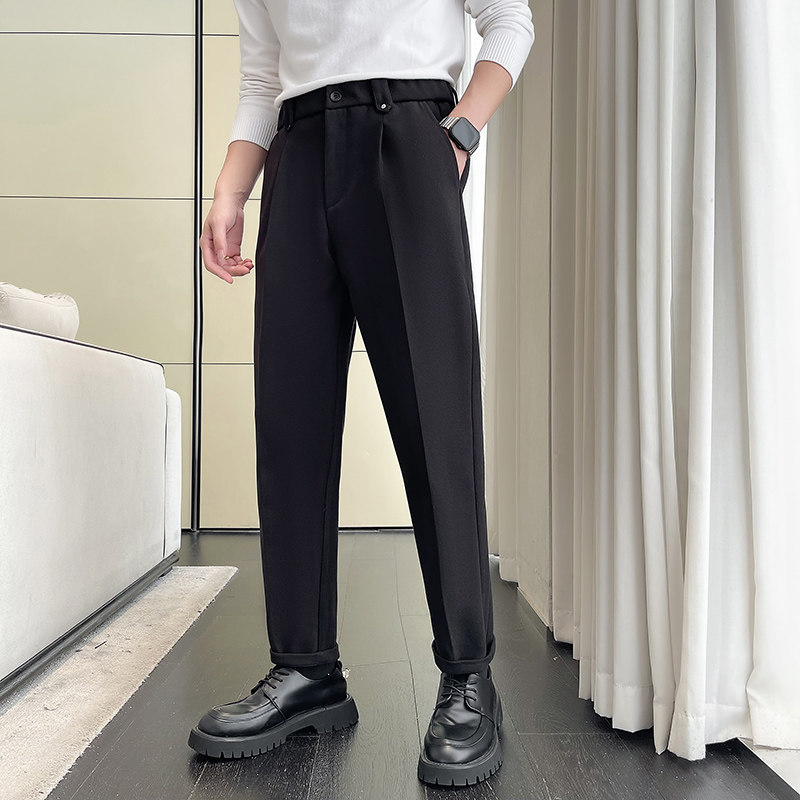 模特图~速哲同款重磅加绒毛呢休闲裤X38/P75,男装卫衣,电商B331