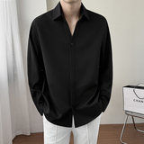 模特图~秋季V领加厚暗扣设计长袖衬衫CS2203/P50，男装衬衫，电商B331