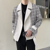 模特图~秋季小香风拼接机车服夹克外套K530/P125，男装夹克，电商B331