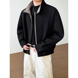 模特图~春季千鸟格拼色立领夹克外套YJ6019/P98，男装夹克，电商B331