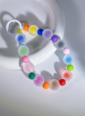 彩色多巴胺混搭韩式手机挂绳手腕款串珠挂绳独特好看手机链挂手腕