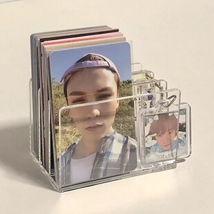 ins简约追星小卡透明亚克力分隔架咕卡贴纸相册展示架桌面收纳架