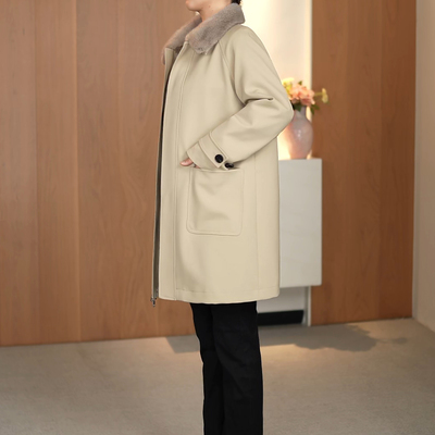 海宁皮草可拆卸派克服女水貂毛