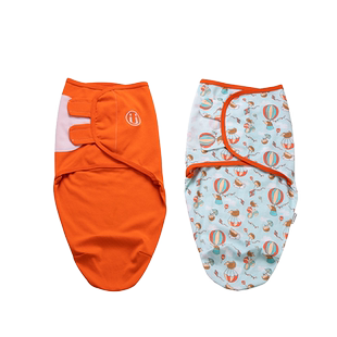 insular棉质宝宝蚕茧襁褓巾防惊跳婴儿抱被包巾襁褓新生儿两件套