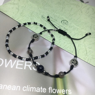 自制stray kids组合felix菲菲同款手链笑脸串珠手绳菲利克斯李