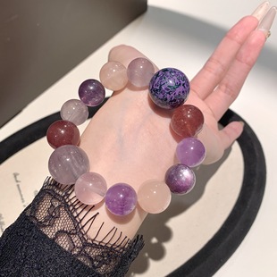 【紫色梦语】原创天然薰衣草紫水晶手串手链女款百搭紫锂云母