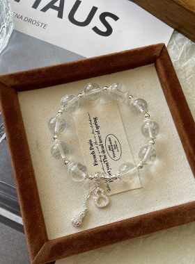 一片冰心天然白水晶原创手链