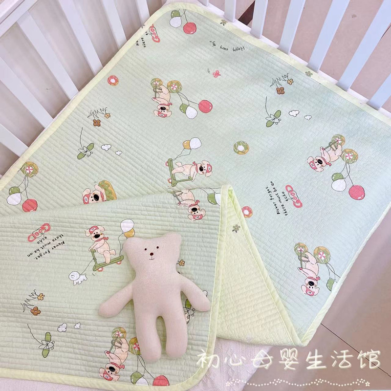 韩国纯棉卡通垫子新生儿透气床单