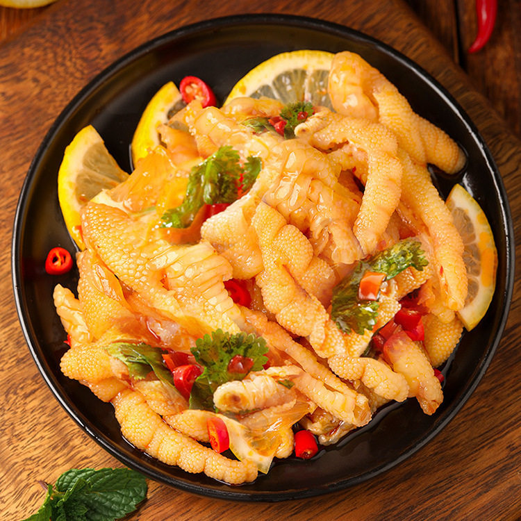 解馋小零食酸辣柠檬味无骨凤爪500g罐装即食鸡肉鸡爪腌制藤椒凤爪