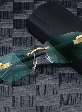 高防蓝光花阳男墨中镜镜女遮ZMH老花眼老镜清老年人超轻无框切边