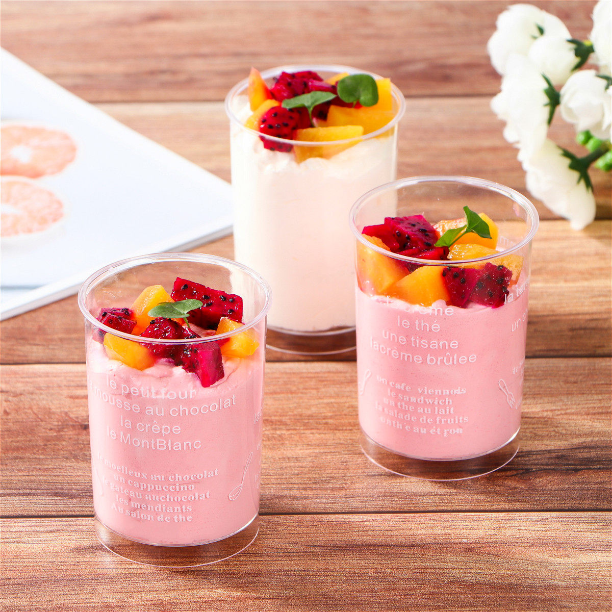 Straight Sawdust glass disposable With cover Mousse Cup Pudding cup Ice cream cup Tira Misuin the Tableware , Disposable tableware , Plastic cups  category - from Buy2taobao.com to provide professional Taobao agent buy service
