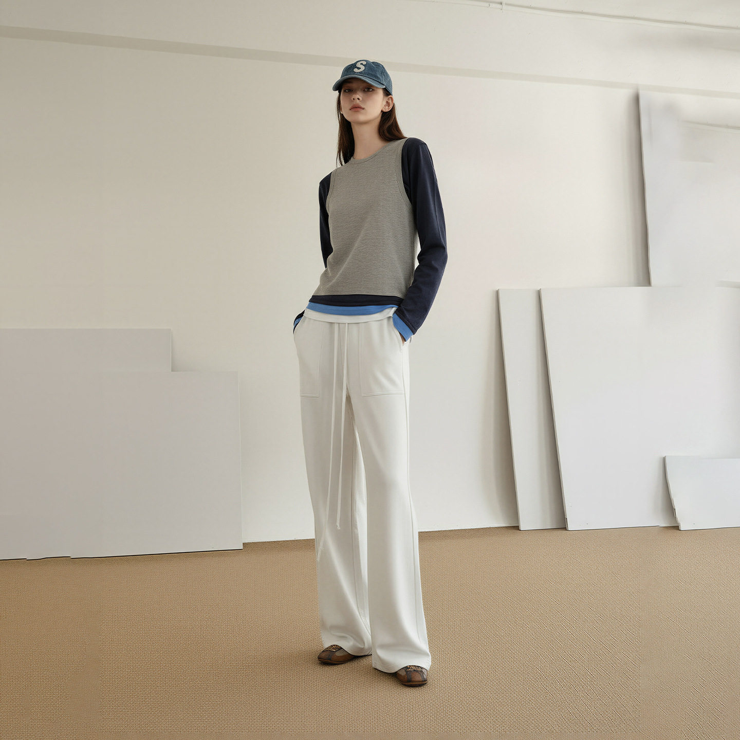 teeshe女装莱赛尔双腰头工装休闲裤25秋季新品松弛感中腰阔腿长裤,女装/女士精品,休闲裤,淘宝优惠券,粉丝福利购,淘宝优惠卷