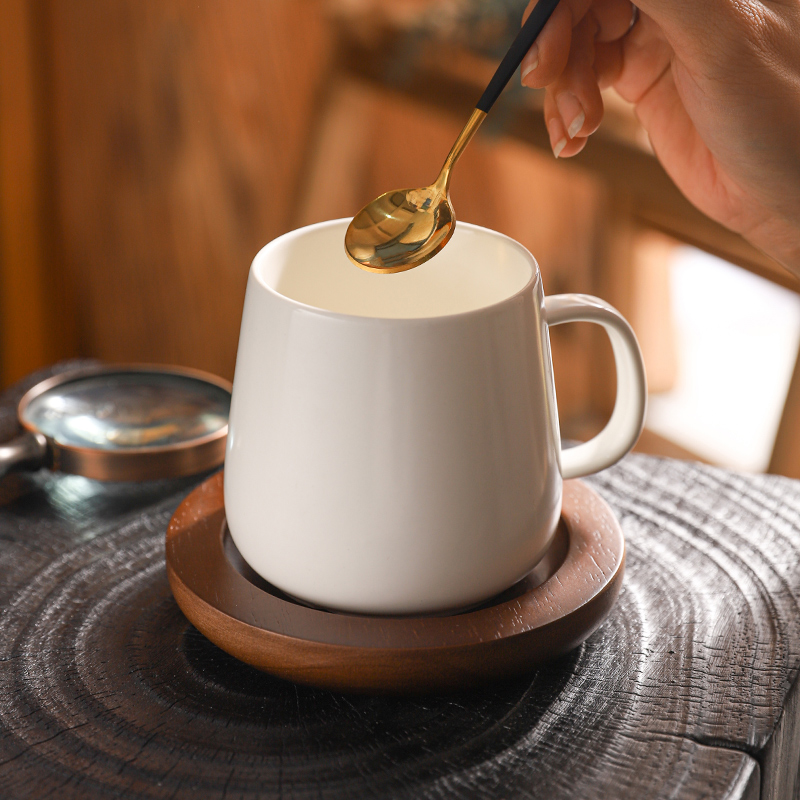 中式复古咖啡杯陶瓷杯定制马克杯水杯情侣杯家用简约杯子碟刻logo