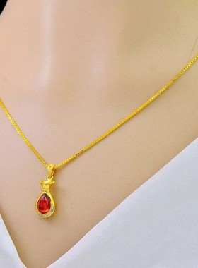 金店同款镶钻招财钱袋项链