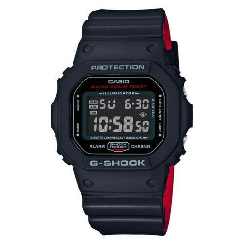 CASIO卡西欧G Shock DW5600HR 1黑色x红色传统Unique Layered表带