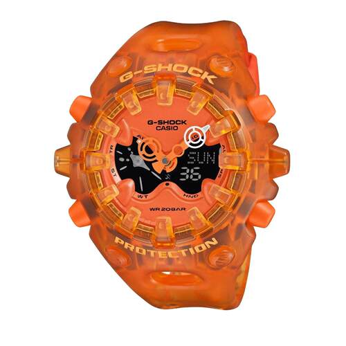 CASIO卡西欧G Shock GA V01系列数字的桔色树脂手表GAV01SKE 4A