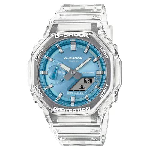 CASIO卡西欧G Shock 2100系列数字的蓝色表盘树脂手表GA2100BM