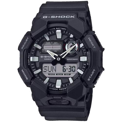 CASIO卡西欧男士手表G Shock黑色灰数字的表盘表带GA010 1A