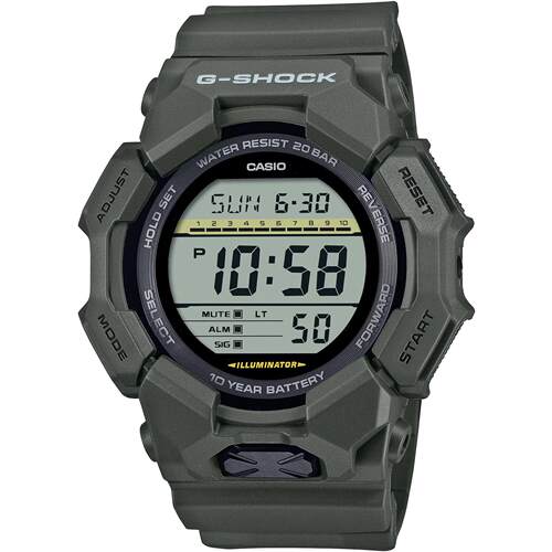 CASIO卡西欧男士手表G Shock世界时绿色Bio Based树脂表带数字的