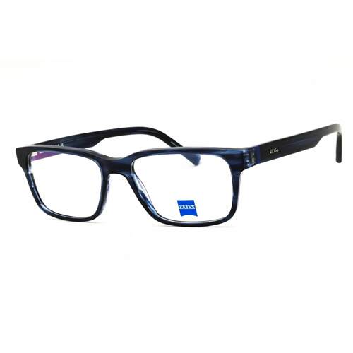 Zeiss ZS23534 463男士方形近视眼镜框架条纹蓝色全框