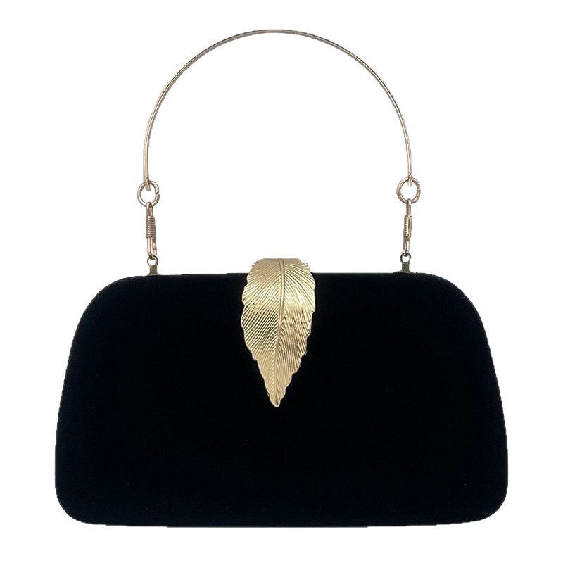 加大号高档黑色镶钻晚装宴会包图片