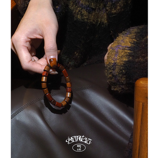 Beirliu 「赤梨」原创新中式天然血檀木黑花梨木手串手链男女礼