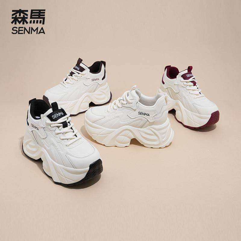 森马老爹鞋女款新款冬季加绒显脚小韩版百搭厚底增高运动休闲鞋子