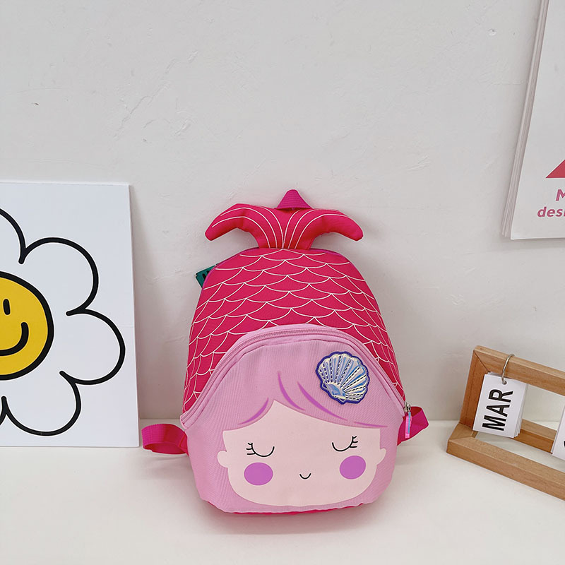 芭比麦嘉韩版尼龙卡通可爱美人鱼双肩包宝宝幼儿园书包轻便小