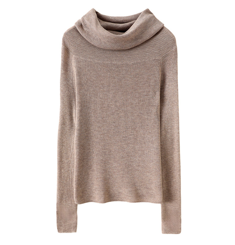 清河织己羊绒 气质法式一字肩羊毛衫轻盈舒适显瘦百搭针织上衣