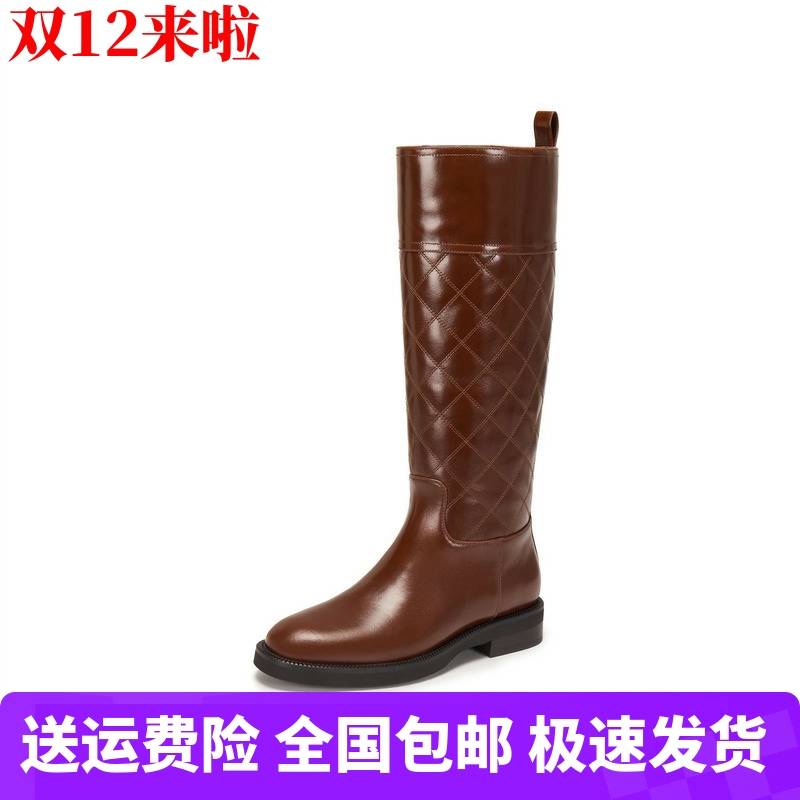 商场同款2025新款英伦风骑士靴长靴高筒靴时装靴女长靴皮Z0522DG5