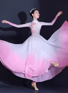 新款开场舞180度大摆裙舞蹈演出服女中国风大型舞台飘逸舞蹈服