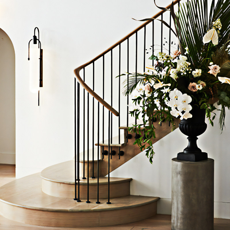 宜宾成都楼梯扶手跃层现代实木楼梯扶手别墅阳台护栏家用楼梯栏杆