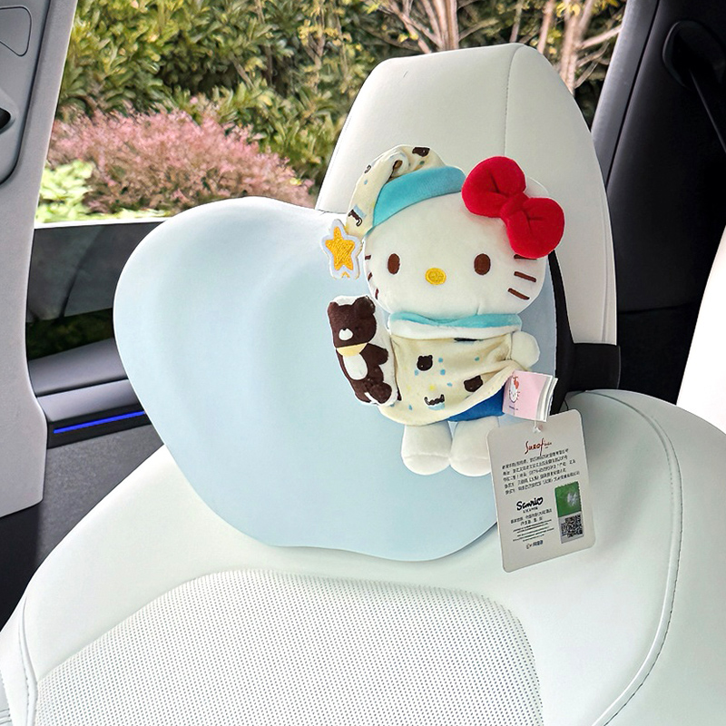 汽车用头枕护颈枕可爱hellokitty车内靠枕车载座椅记忆棉枕头用品