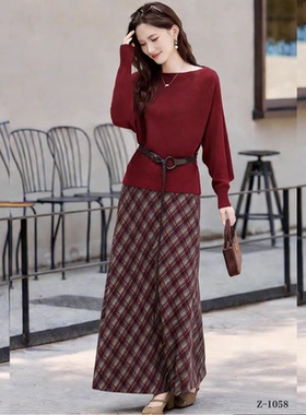 轻奢1058专柜正品2026春新款女装时尚百搭显瘦气质款两件套裙