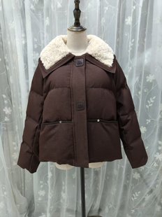 轻奢Y770专柜正品2025秋新款时尚气质百搭显瘦羊羔毛外套羽绒服