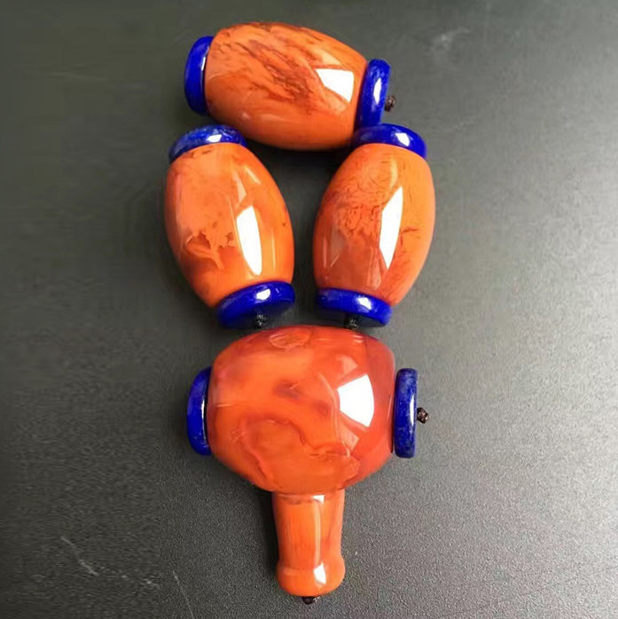 天然南红三通佛头桶珠腰珠配件套装金刚星月菩提手串散珠配饰套餐