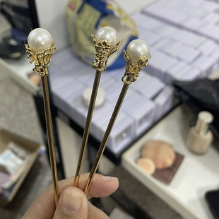 包邮汉服发饰超百搭发簪淡水珍珠林黛玉簪子明制气质古风发钗