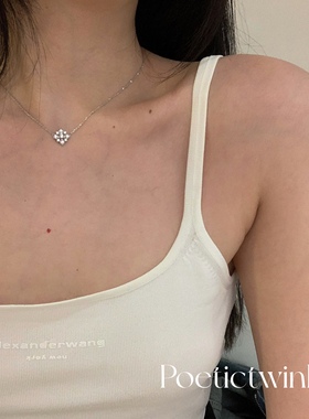 原创设计锁骨链纯银高珠质感