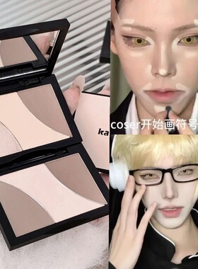 COS本命高光!专业三色修容盘高光阴影鼻影多用一体盘提亮面部立体