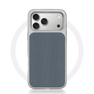 深灰网格纹理大孔电镀黑框磨砂磁吸碳纤纹手机壳适用苹果iphone17promax华为全包按键P70ULTRAMATE60PRO